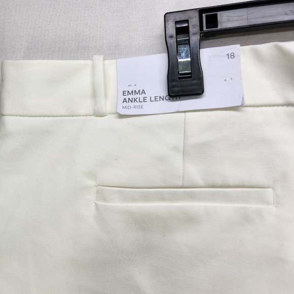 Liz Claiborne Womens Ankle Capri Stretch Pants Size 18 Career Emma Classic White - Picture 13 of 15